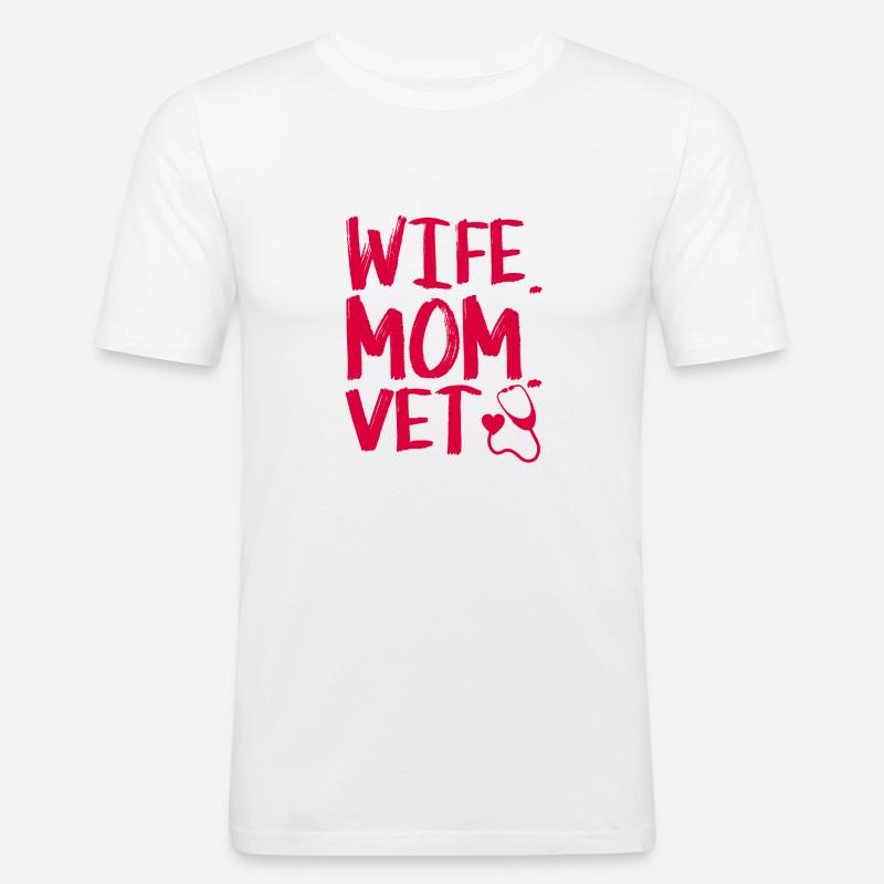 Frau Mutter Tierarzt - Tierarzt - Männer Slim Fit T-Shirt - Weiß