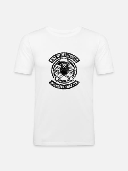 Sons With Arthritis black biker humor son man - Men's Slim Fit T-Shirt - white