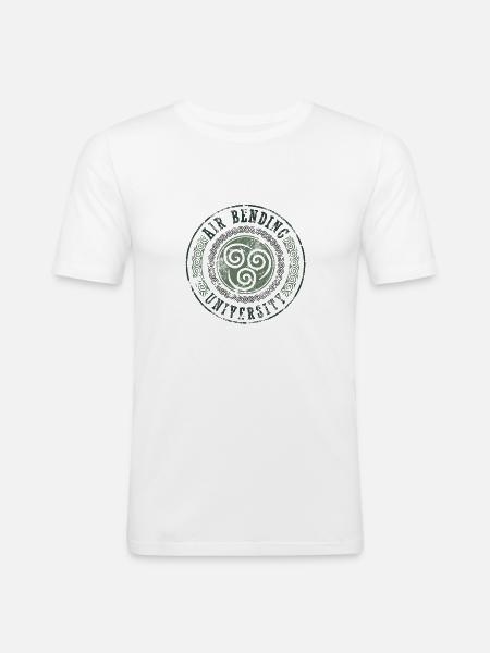 Air bending university - Männer Slim Fit T-Shirt - Weiß