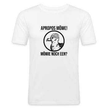 Möwie noch een Möwe - Männer Slim Fit T-Shirt - Weiß - Vorne - Nik (191cm)