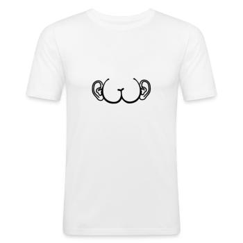 Ass with ears funny gift idea - Men's Slim Fit T-Shirt - white - Front - Nik (191cm)