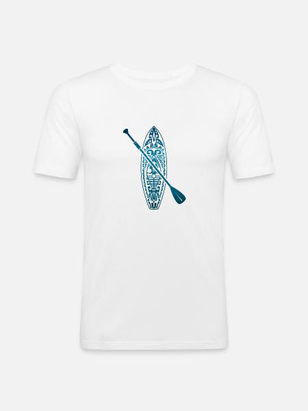 Stand Up Paddle Hawaï - T-shirt près du corps Homme - blanc