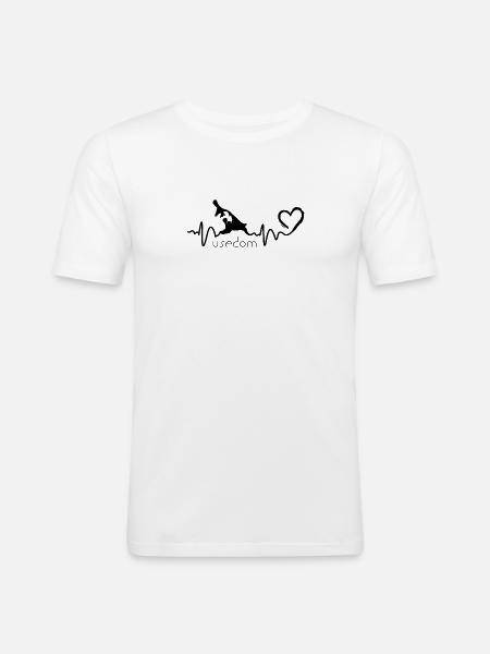 Usedom - heartbeat - Men's Slim Fit T-Shirt - white
