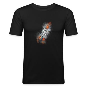 NASA - T-shirt près du corps Homme - noir - Devant - Nik (191cm)