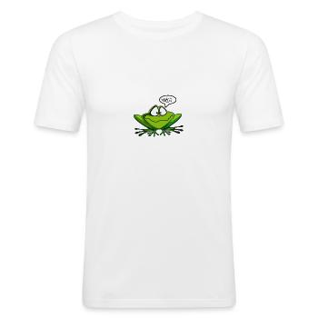 Grenouille parlante - T-shirt près du corps Homme - blanc - Devant - Nik (191cm)