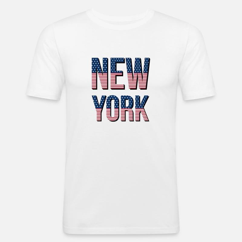Nueva York - Camiseta ajustada hombre - blanco