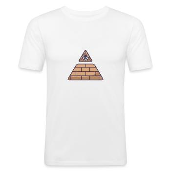 Conspiracy Theory - Men's Slim Fit T-Shirt - white - Front - Nik (191cm)