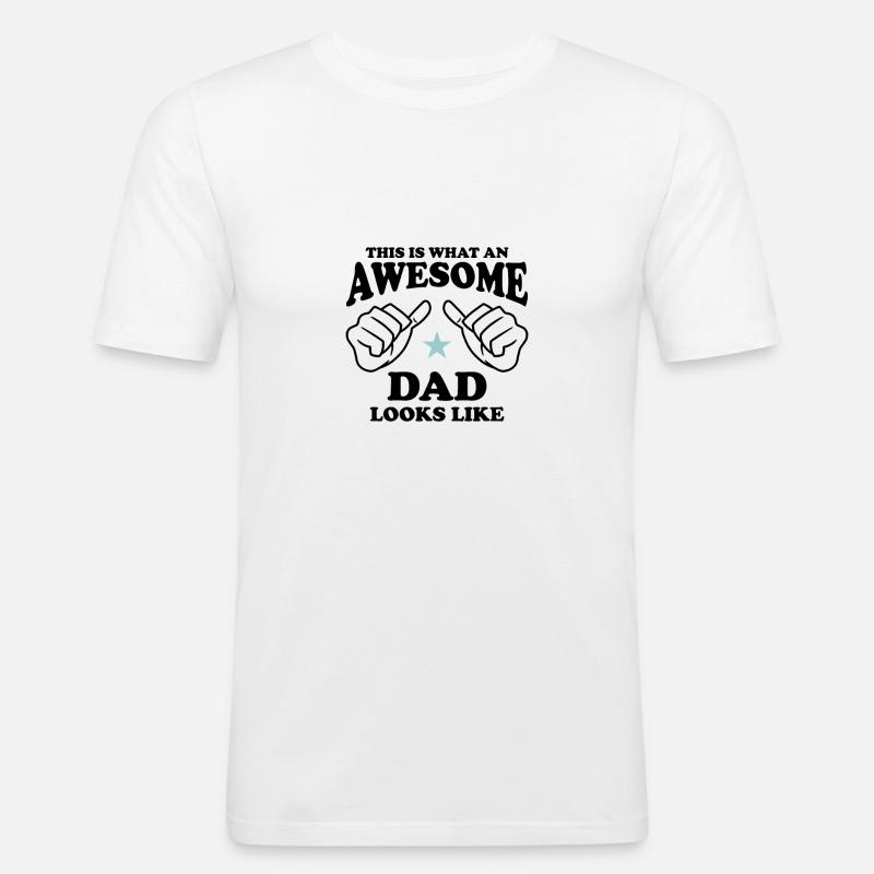 This is what an Awesome Dad looks like - Men's Slim Fit T-Shirt - white