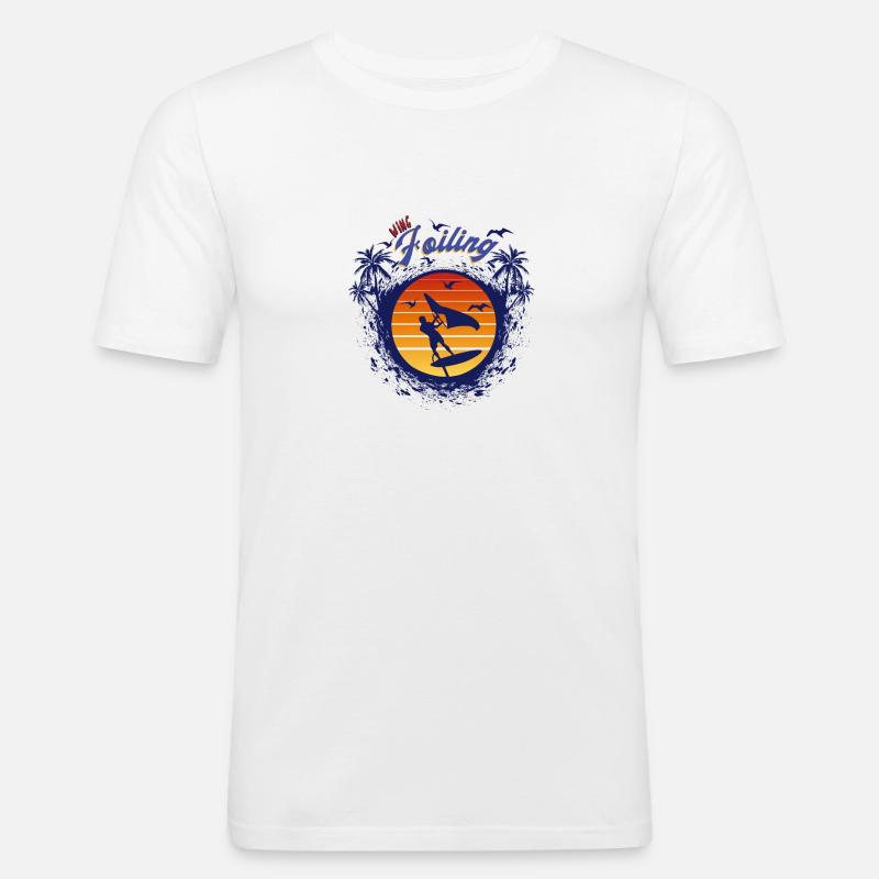 Wing Foiling sky wing Geschenk - Männer Slim Fit T-Shirt - Weiß