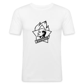 Toujours prêt pioner cadeau URSS Union soviétique - T-shirt près du corps Homme - blanc - Devant - Nik (191cm)