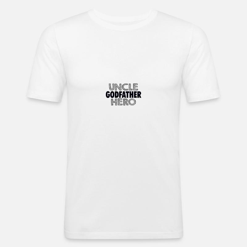 Onkel Pate Held - Männer Slim Fit T-Shirt - Weiß