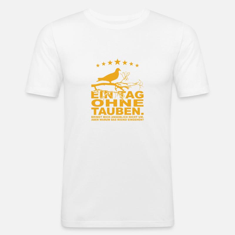 Taube Vogel - Männer Slim Fit T-Shirt - Weiß