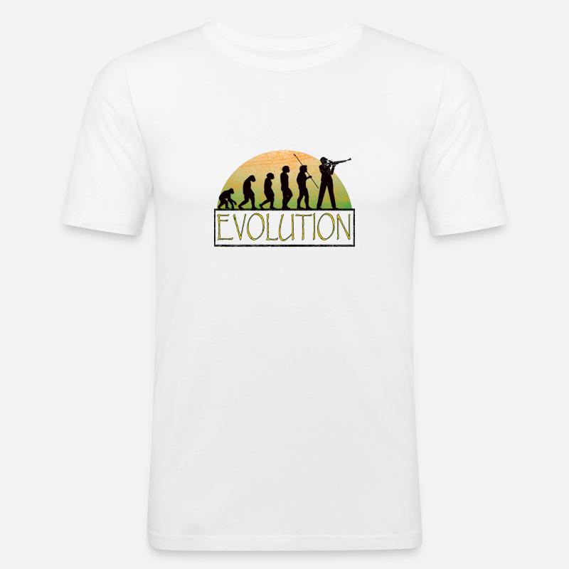Evolution - Luftgewehr - Männer Slim Fit T-Shirt - Weiß