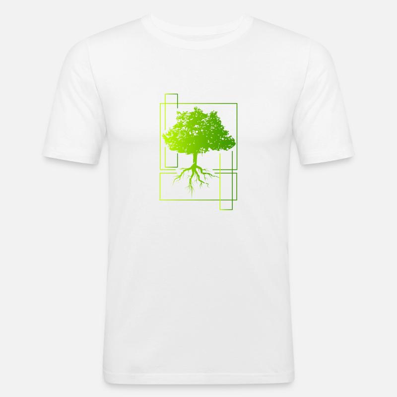 Baum - Männer Slim Fit T-Shirt - Weiß