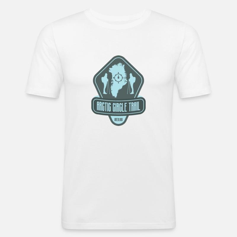 Arctic Circle Trail – Grönland - Männer Slim Fit T-Shirt - Weiß