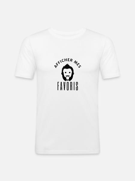 afficher mes favoris - T-shirt près du corps Homme - blanc