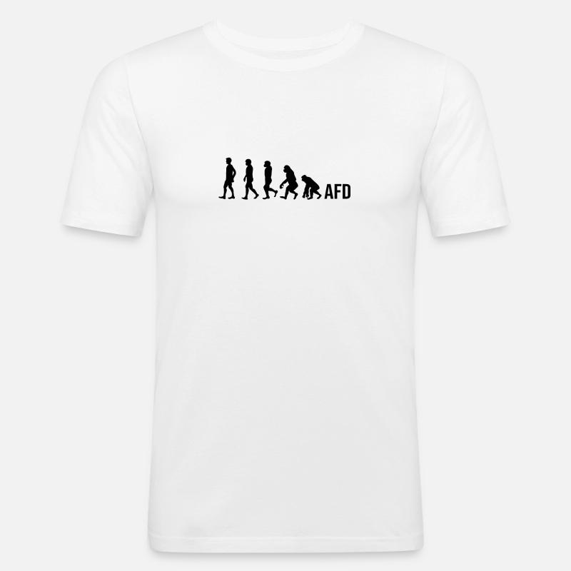 AFD Evolution Gegen Rechts Antirassismus - Männer Slim Fit T-Shirt - Weiß