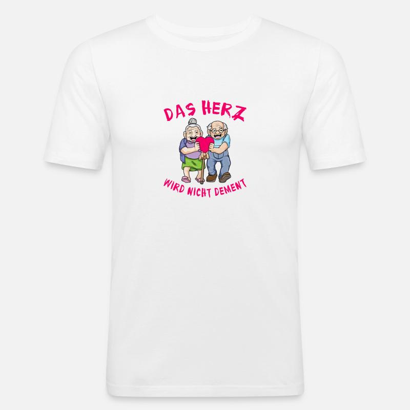 Das Herz Wird Nicht Dement - Männer Slim Fit T-Shirt - Weiß