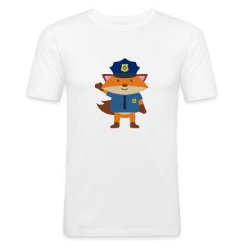 Uniforme de police - T-shirt près du corps Homme - blanc - Devant - Nik (191cm)