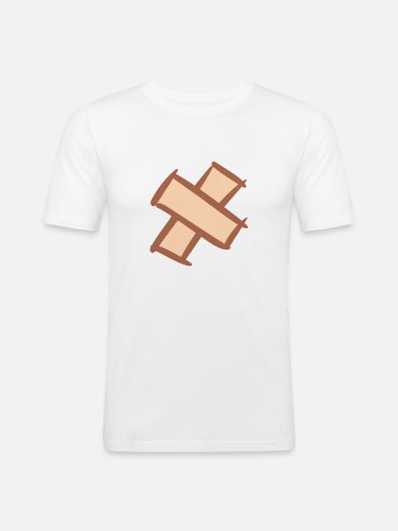 Pflasterkreuz. Pavement Cross. Wound plasters. - Men's Slim Fit T-Shirt - white