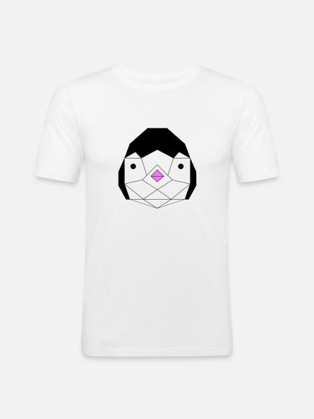Panda und Pinguin - Männer Slim Fit T-Shirt - Weiß