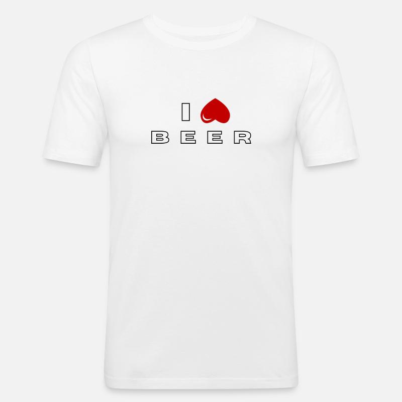 Ich hasse Bier - Männer Slim Fit T-Shirt - Weiß
