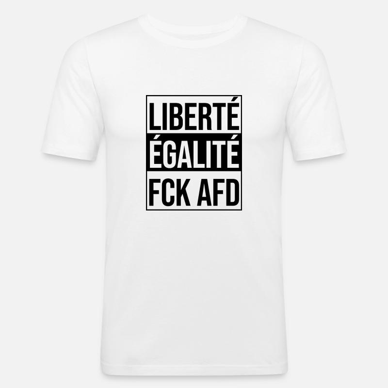 FCK AFD - Männer Slim Fit T-Shirt - Weiß
