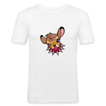 Rentier BDSM Knebel Halsband sadomaso Geschenk - Männer Slim Fit T-Shirt - Weiß - Vorne - Nik (191cm)