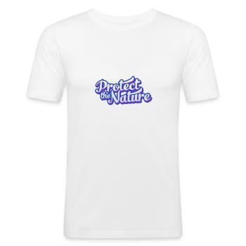 Protect nature - Men's Slim Fit T-Shirt - white - Front - Nik (191cm)