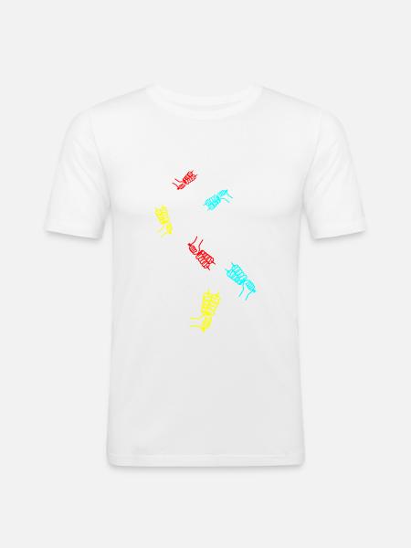 Spieß grill Icon - Männer Slim Fit T-Shirt - Weiß