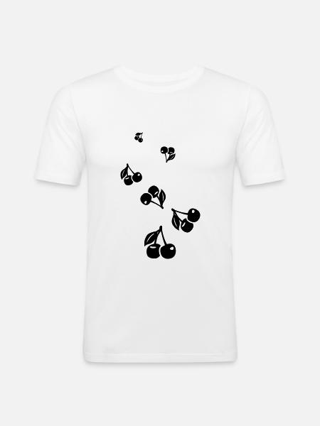 Cherries symbol - Men's Slim Fit T-Shirt - white