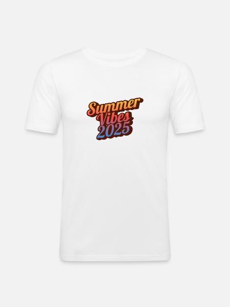 Summer Vibes 2025 - Männer Slim Fit T-Shirt - Weiß