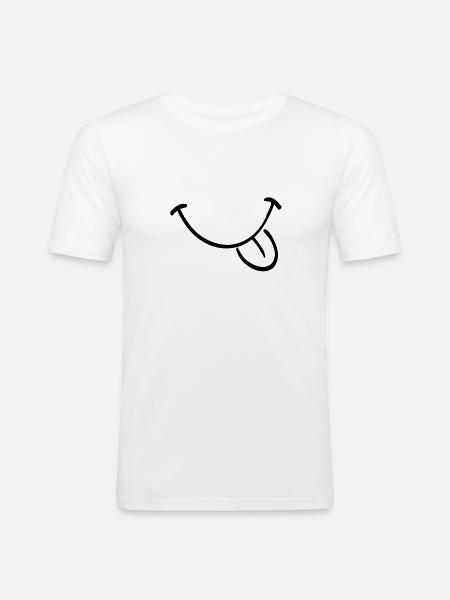 zunge_f1 - Men's Slim Fit T-Shirt - white