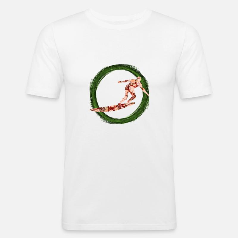 surfer e 214 - Männer Slim Fit T-Shirt - Weiß