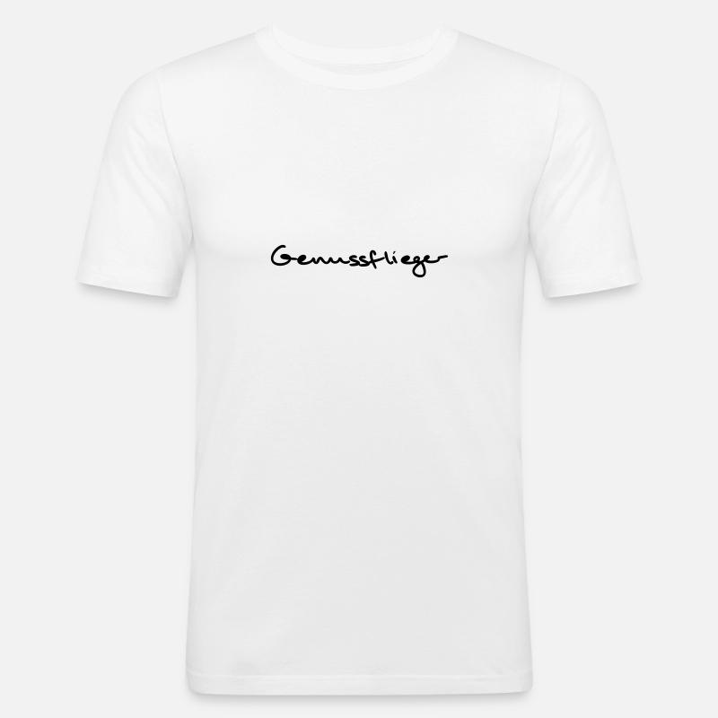 Genussflieger Gleitschirm - Männer Slim Fit T-Shirt - Weiß