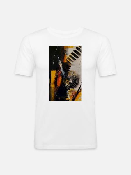 Abstraktion Weight One - Männer Slim Fit T-Shirt - Weiß