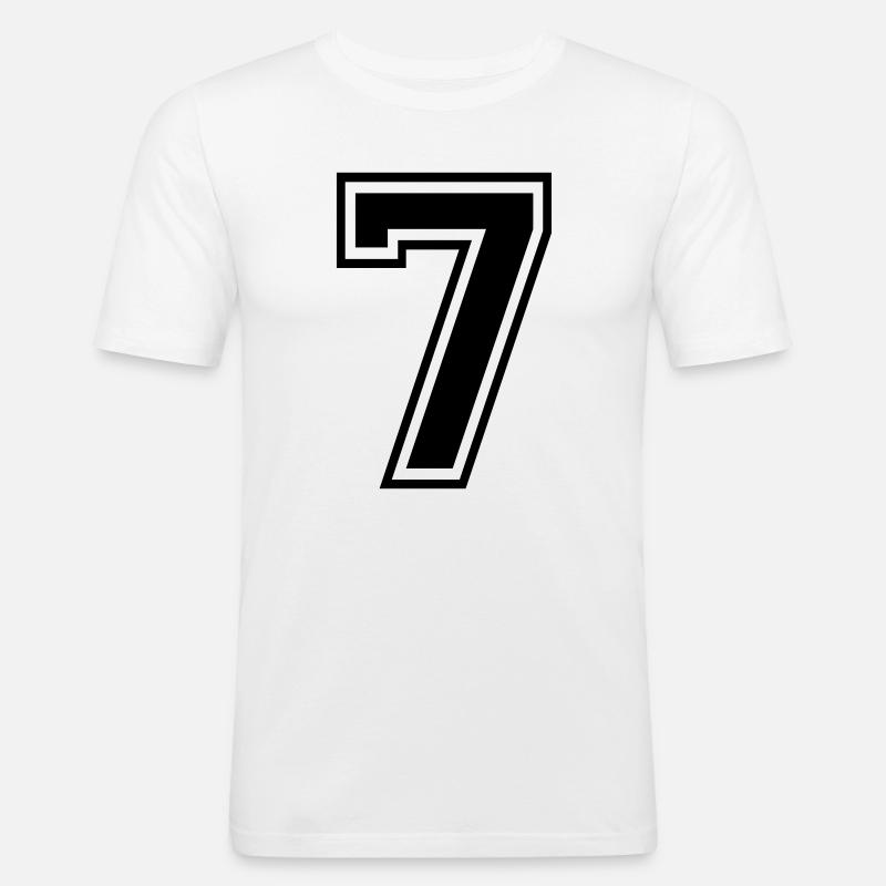 7 - Männer Slim Fit T-Shirt - Weiß