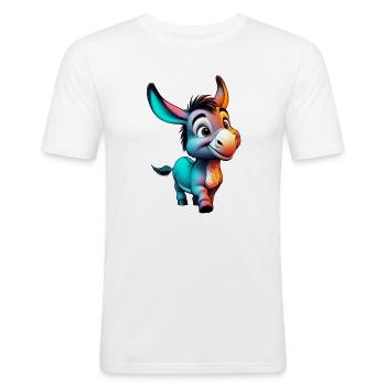 Esel Esel Schnuller Maultier - Männer Slim Fit T-Shirt - Weiß - Vorne - Nik (191cm)