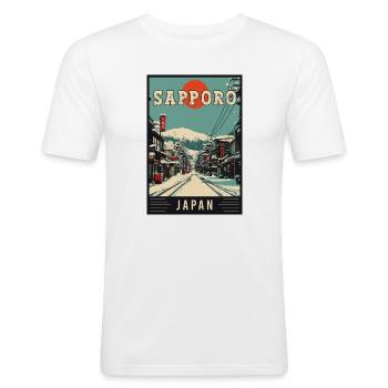 Discover Captivating City of Sapporo in Japan - Men's Slim Fit T-Shirt - white - Front - Nik (191cm)