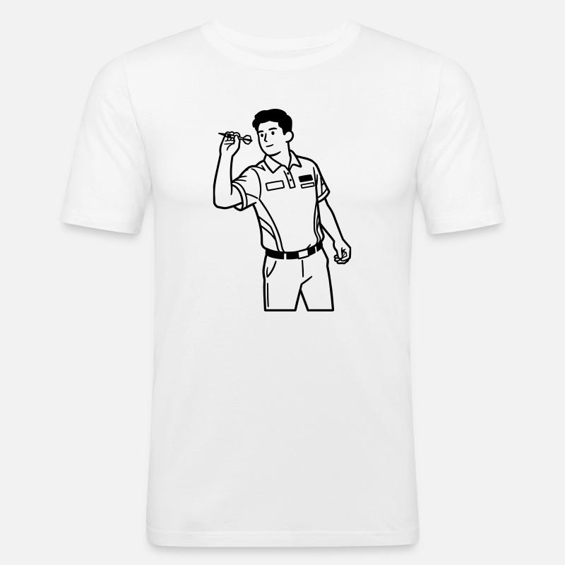 Darts - Männer Slim Fit T-Shirt - Weiß