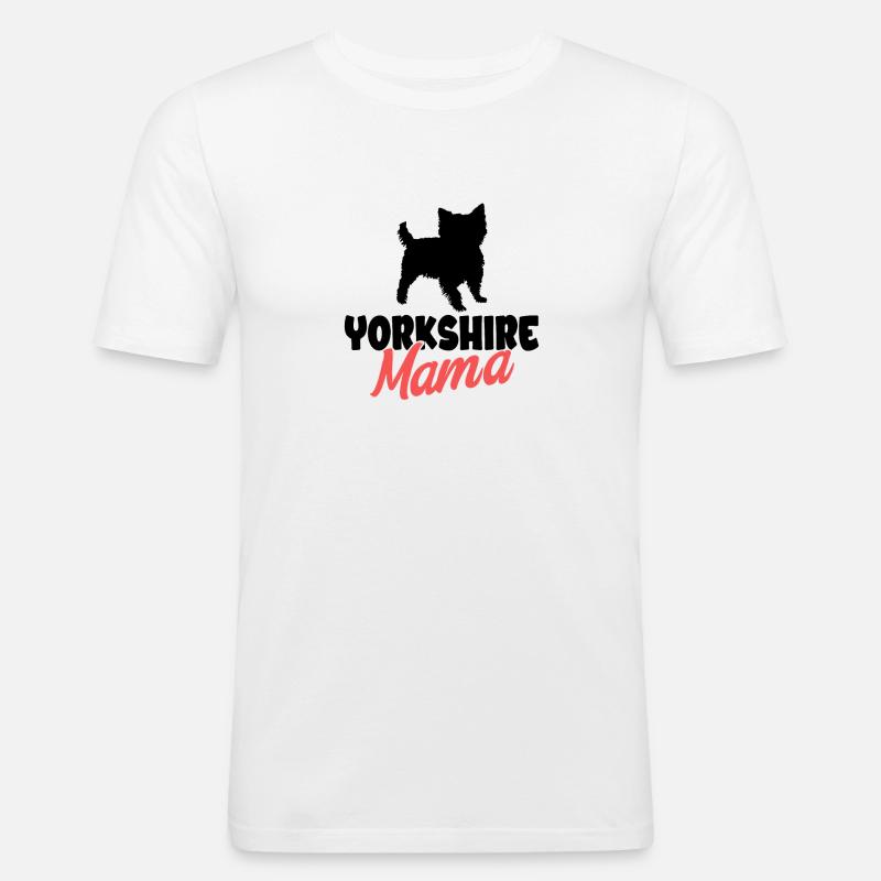 Yorkshire Terrier - Männer Slim Fit T-Shirt - Weiß