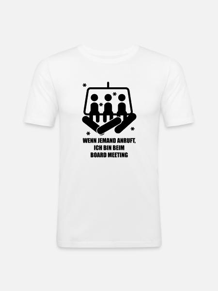 snowboard - Men's Slim Fit T-Shirt - white
