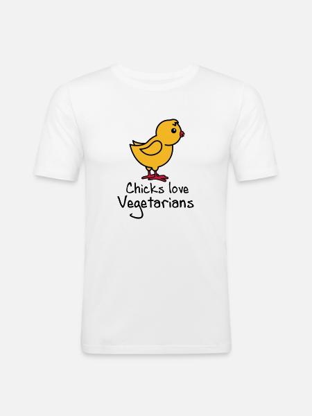 vegetarians - Men's Slim Fit T-Shirt - white
