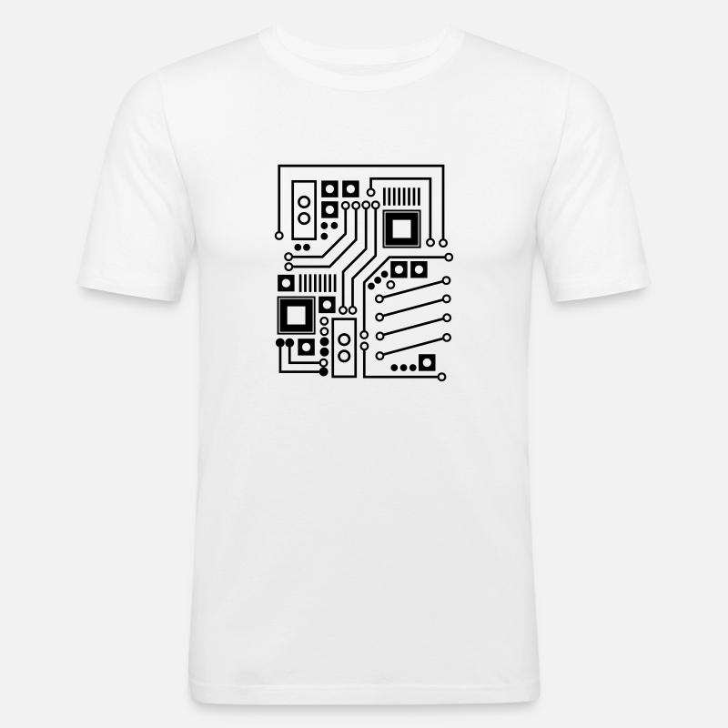 Board / board pattern / circuit - Men's Slim Fit T-Shirt - white