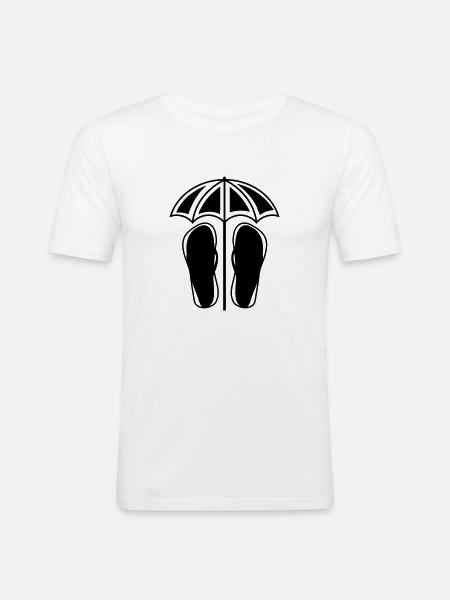 flipflops schirm - Männer Slim Fit T-Shirt - Weiß