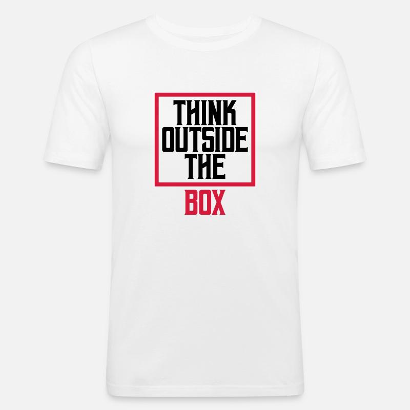 Logo Think outside - Männer Slim Fit T-Shirt - Weiß