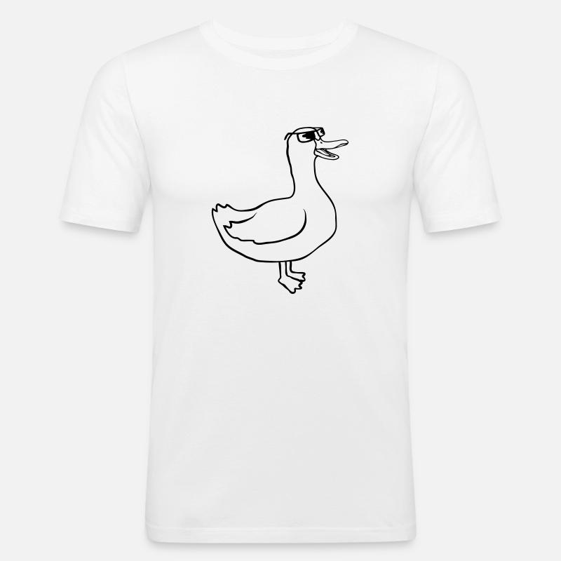 Sonnenbrille Comic Gans Cool - Männer Slim Fit T-Shirt - Weiß