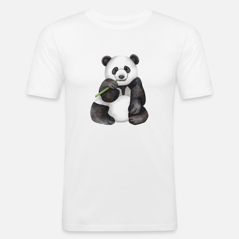 Panda - Maglietta aderente da uomo - bianco