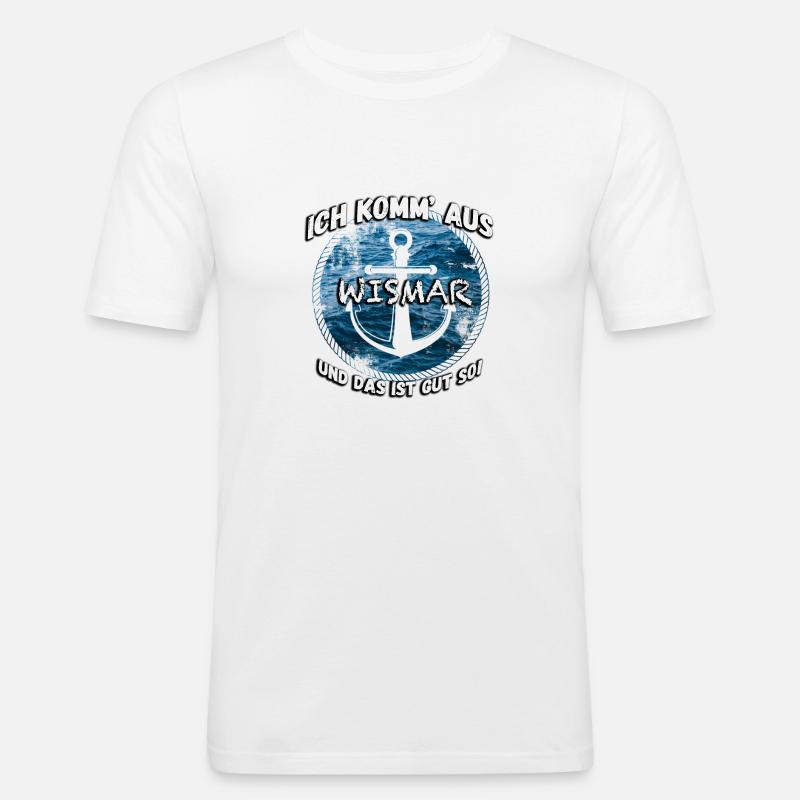 Wismar - Männer Slim Fit T-Shirt - Weiß