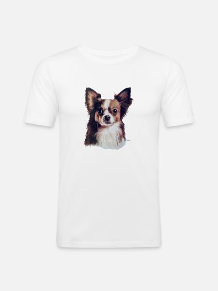 Chihuahua - Männer Slim Fit T-Shirt - Weiß